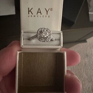 Kay Jewelers Silver Halo Diamond Ring